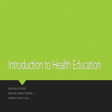 Introduction to health education