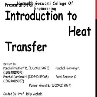 Introduction to heat transfer