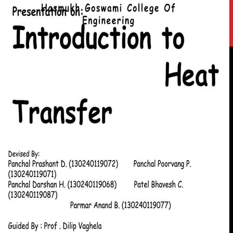 Introduction to heat transfer