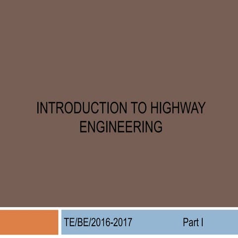 Introduction to highway engineering