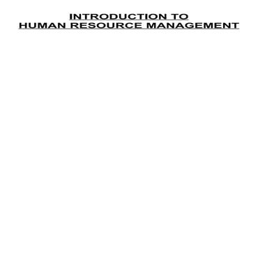 Introduction to hrm