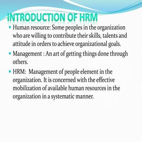 Introduction to hrm