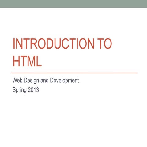 Introduction to html | PPT