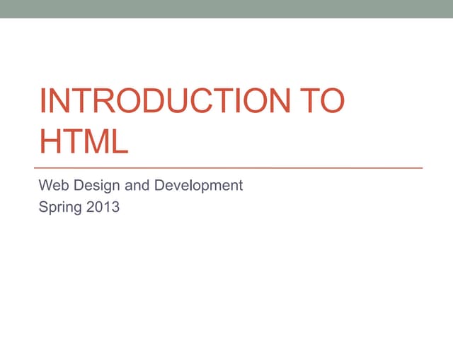 Introduction to html