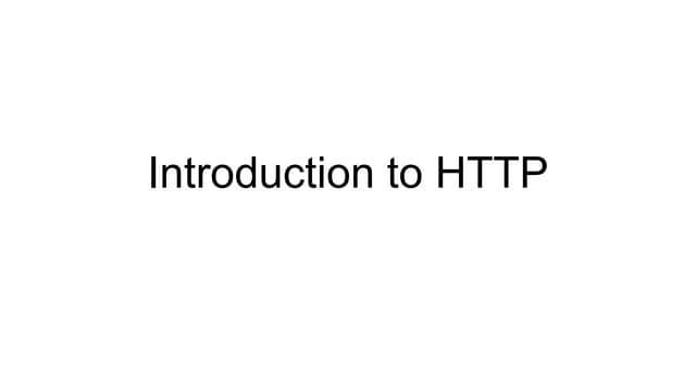 Introduction to HTTP protocol