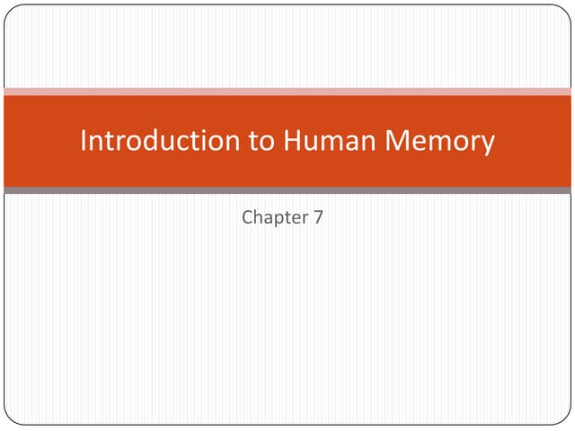 Introduction to human memory