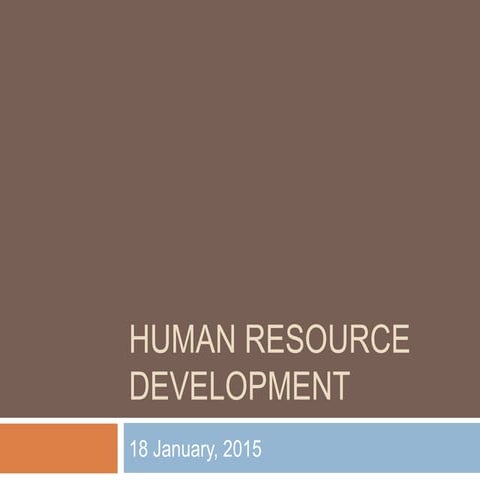 Introduction to human resource development