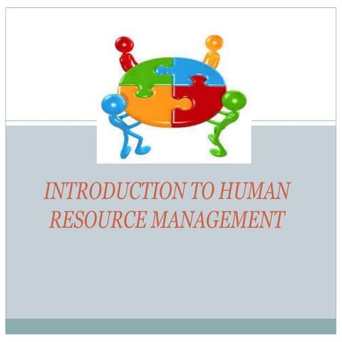 Introduction to human resource management (3)