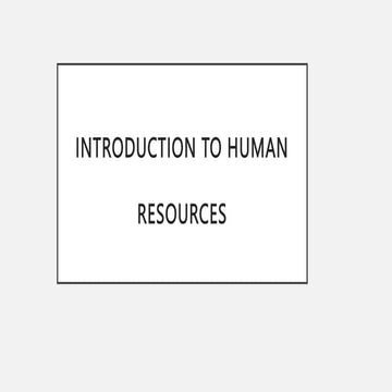 Introduction To Human Resourcespptx