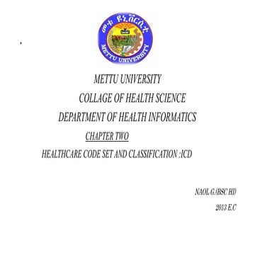 Introduction to ICD /health care code set 