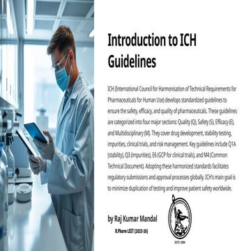Introduction to ICH Guidelines on Slideshare by Raj Kumar Mandal