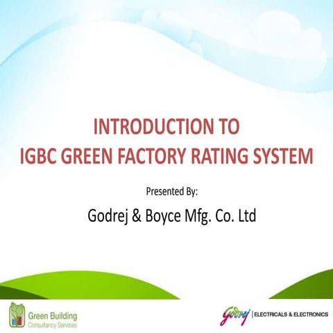 Introduction to IGBC Green Factory Rating System_January 2015