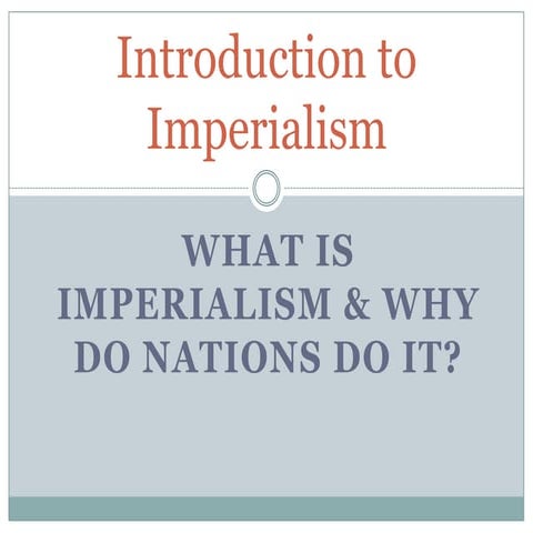 Introduction to imperialism