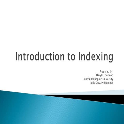 Introduction to indexing