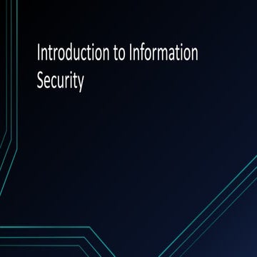 Introduction to Information Security