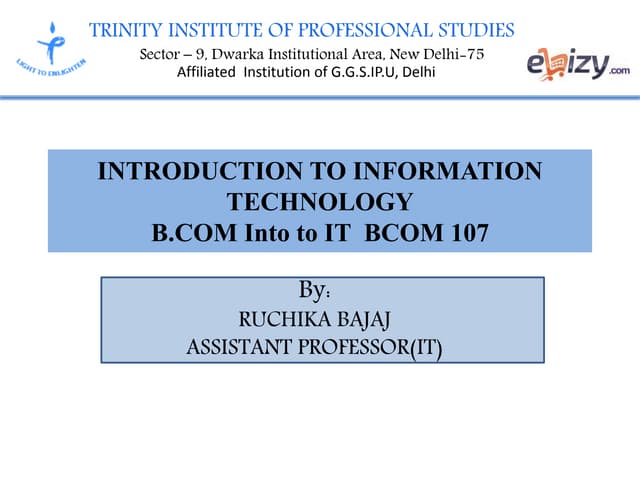 Introduction to information technology