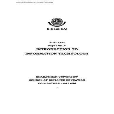 Introduction to information technology | PDF