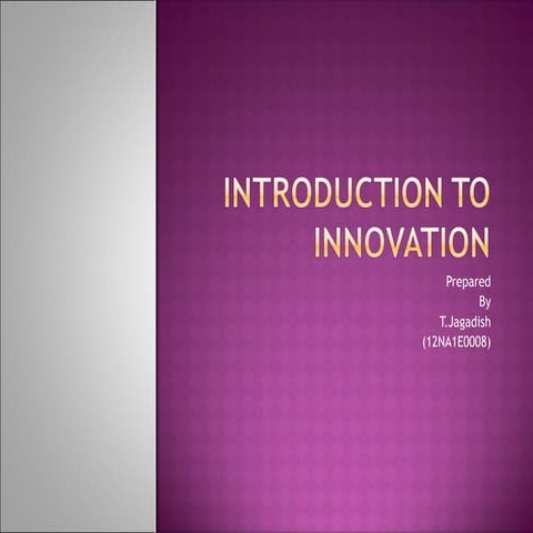 Introduction to innovation | PPT