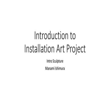Introduction to installation art