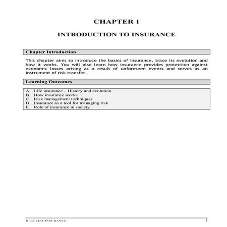 Introduction to insurance