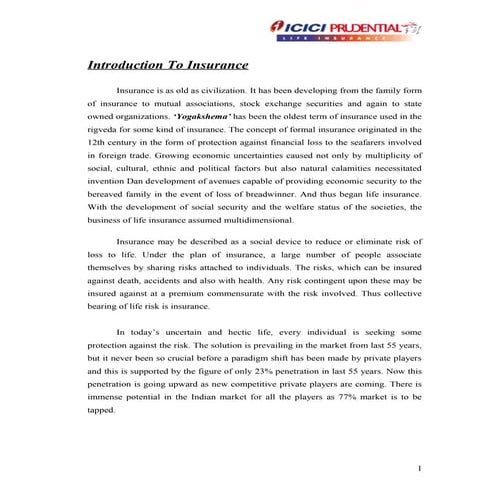 Introduction and history of insurance in India | PPTX