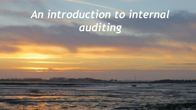 Introduction to internal auditing