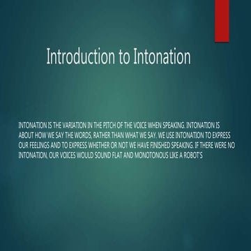 Introduction to intonation