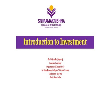 Introduction to Investment Techniques as a importance to organization