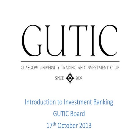 Introduction to investment banking