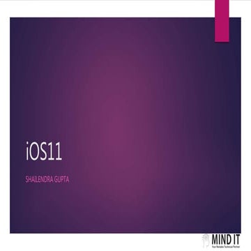 Introduction to iOS 11