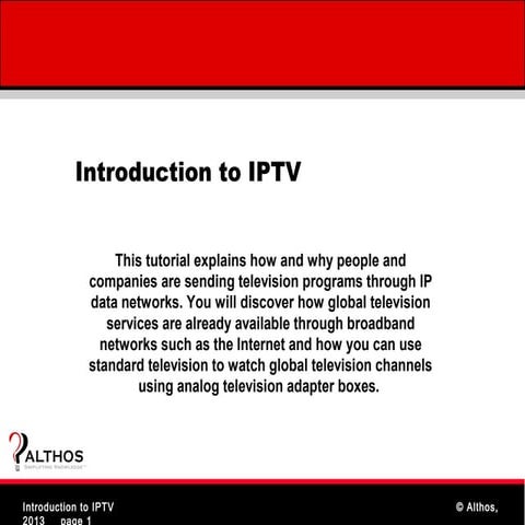 Introduction to IPTV