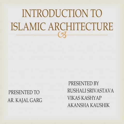 Introduction to islamic architecture 
