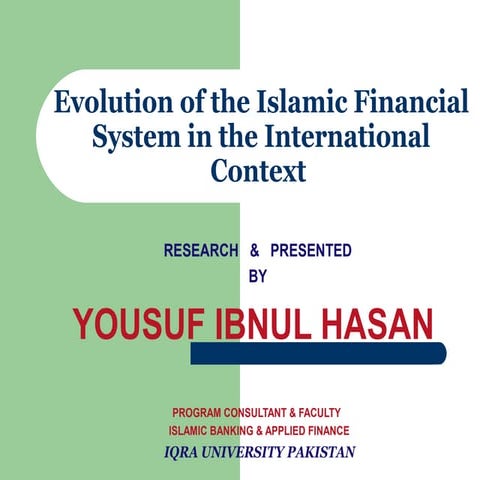 Introduction to Islamic economics and finance system