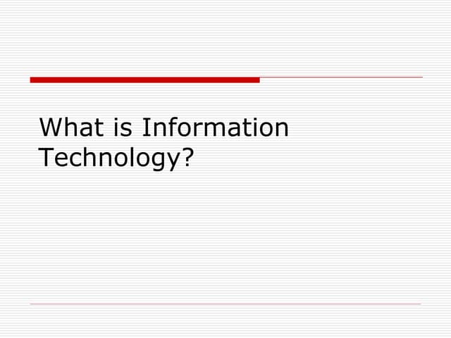 Introduction to IT