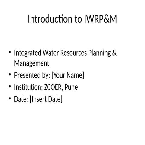 Introduction to IWRPM_Presentation enggi | PPTX