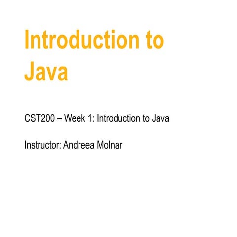 Introduction to java