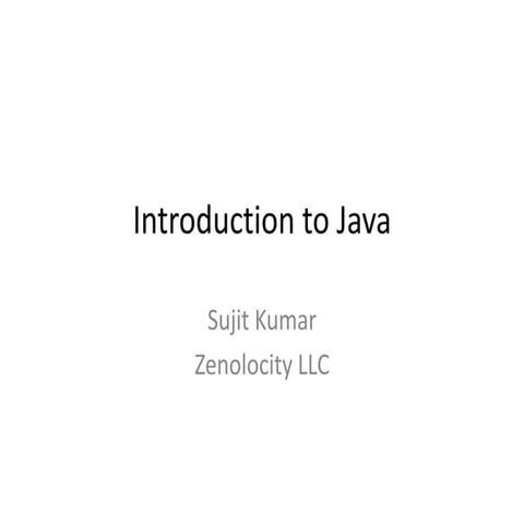Introduction to java | PPT