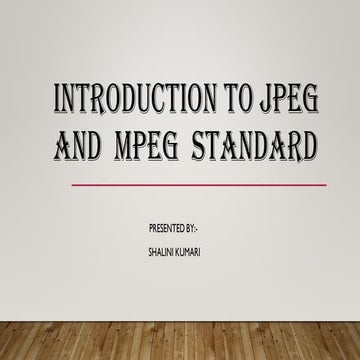 Introduction to JPEG and MPEG standard techniques