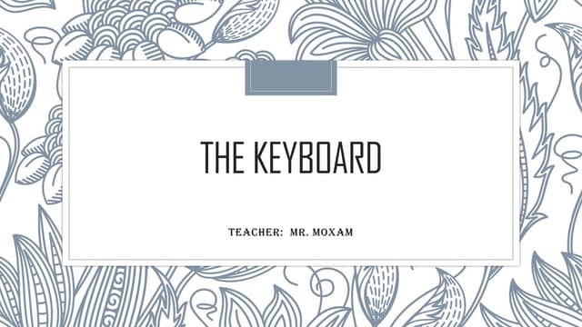 Introduction to Keyboarding for beginners