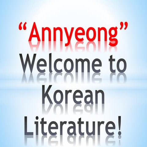 Introduction to Korean Literature