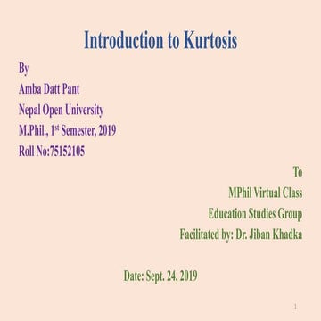 Introduction to kurtosis