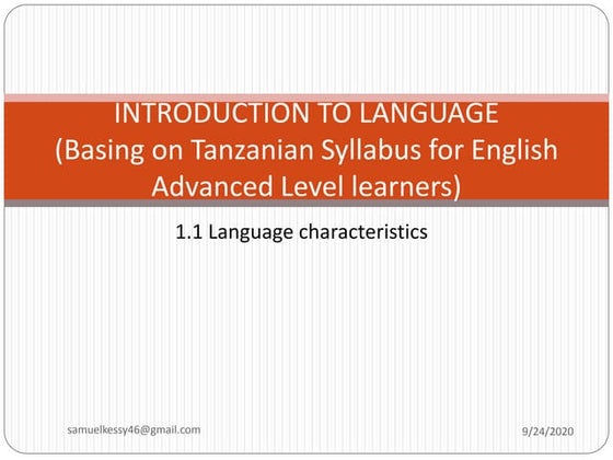 Introduction to Linguistics | PPT