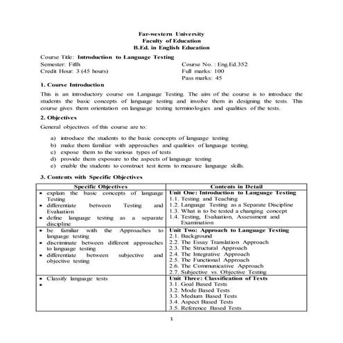 Introduction to language testing