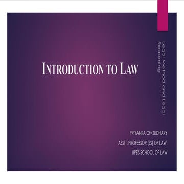 Introduction to law and legal systems