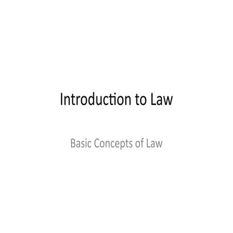 Comprehensive Introduction to Law: Concepts, Types, and Business ...