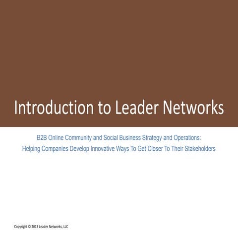 Introduction to Leader Networks 