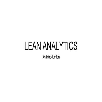 Introduction to lean analytics