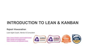 Introduction to Lean and Kanban