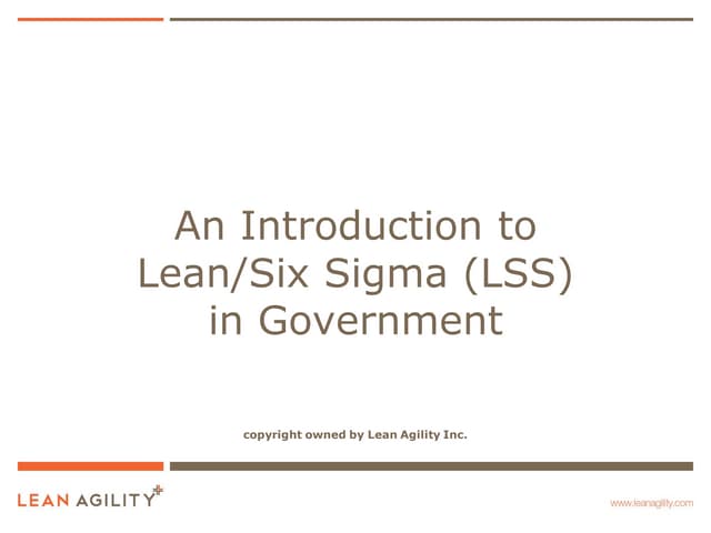 Introduction to Lean Six Sigma in Government