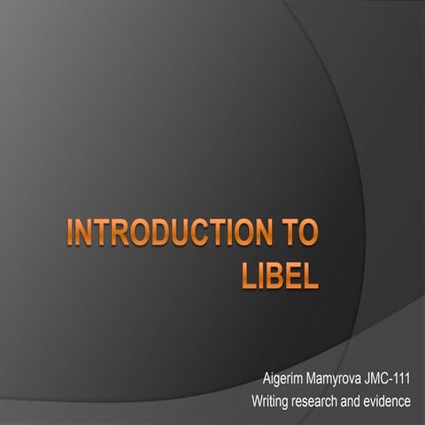 Introduction to libel 